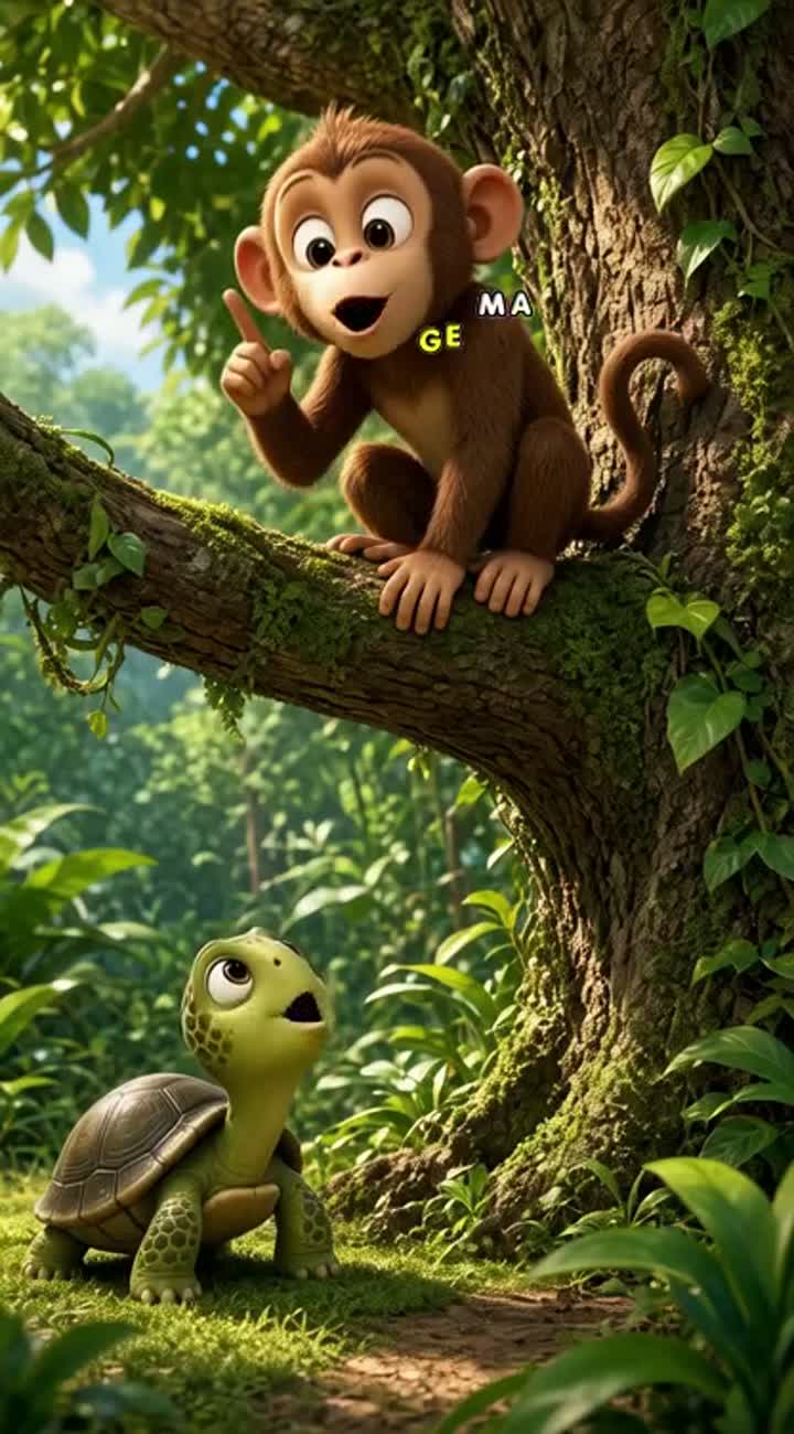 Funny 3D animated cartoon for YouTube Shorts, vertical 9:16 format — AI cartoon