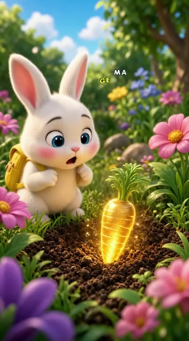 The Baby Bunny Who Found a MAGIC CARROT! — AI cartoon