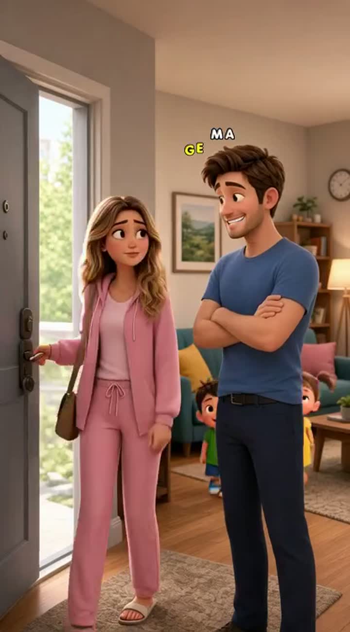 Set the entire animation in a cozy, modern apartment… — AI cartoon