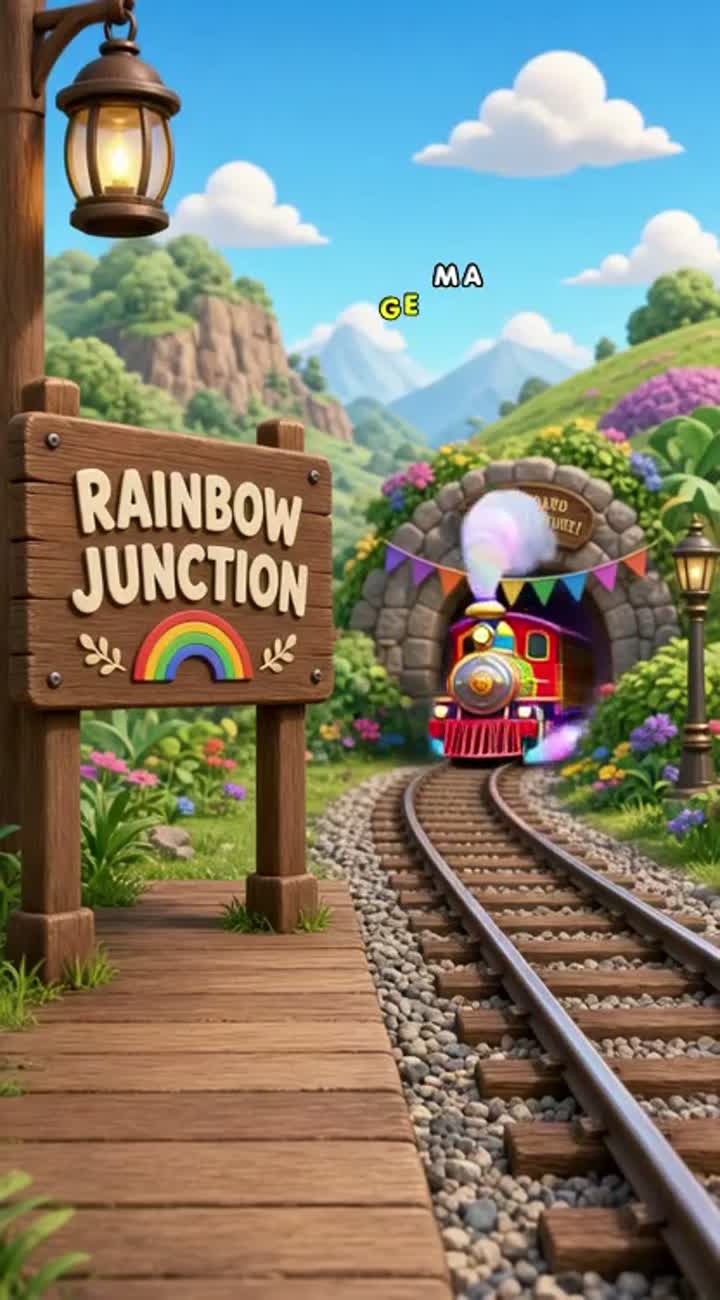 STORY: Three adorable animal friends discover a magical rainbow… — AI cartoon