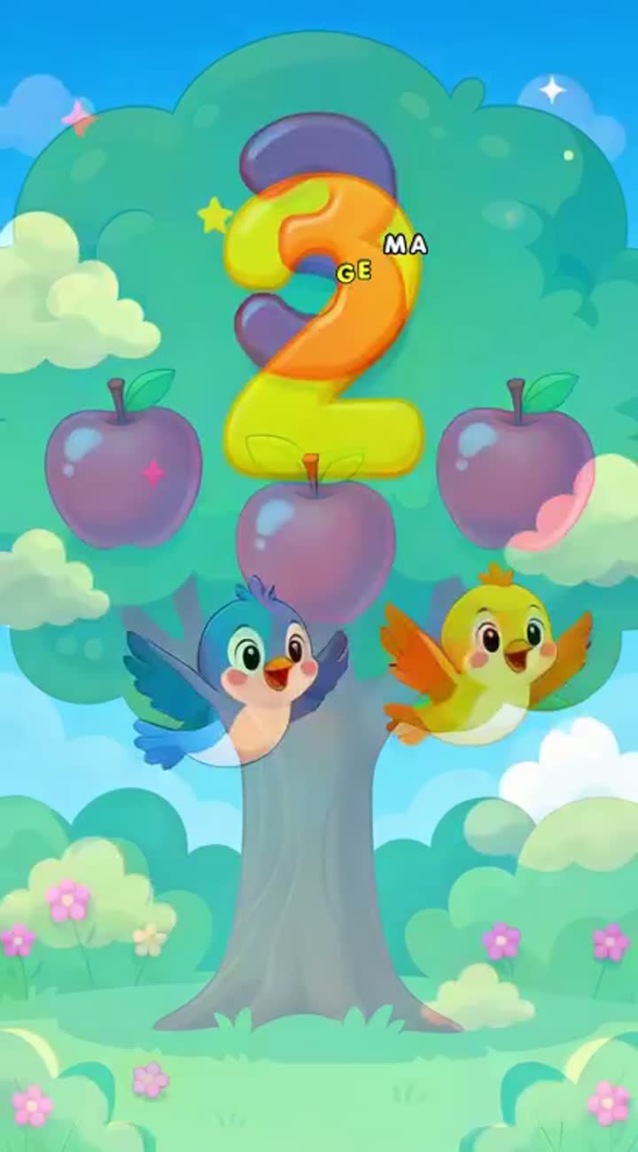 Bright, colorful, fun 2D children's educational animation… — AI cartoon