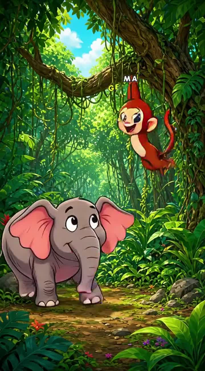 The Elephant's Funny Love Story — AI cartoon