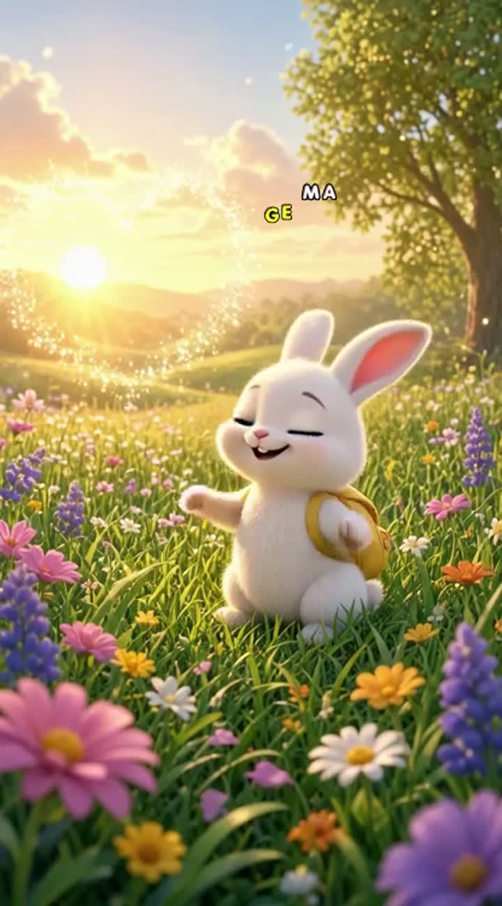 The Bunny and the Magical Flower — AI cartoon