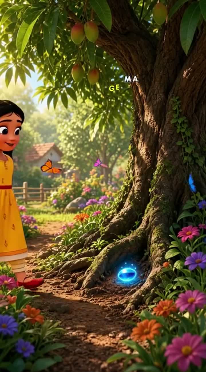 Colorful high-quality 3D animated children's movie scene… — AI cartoon
