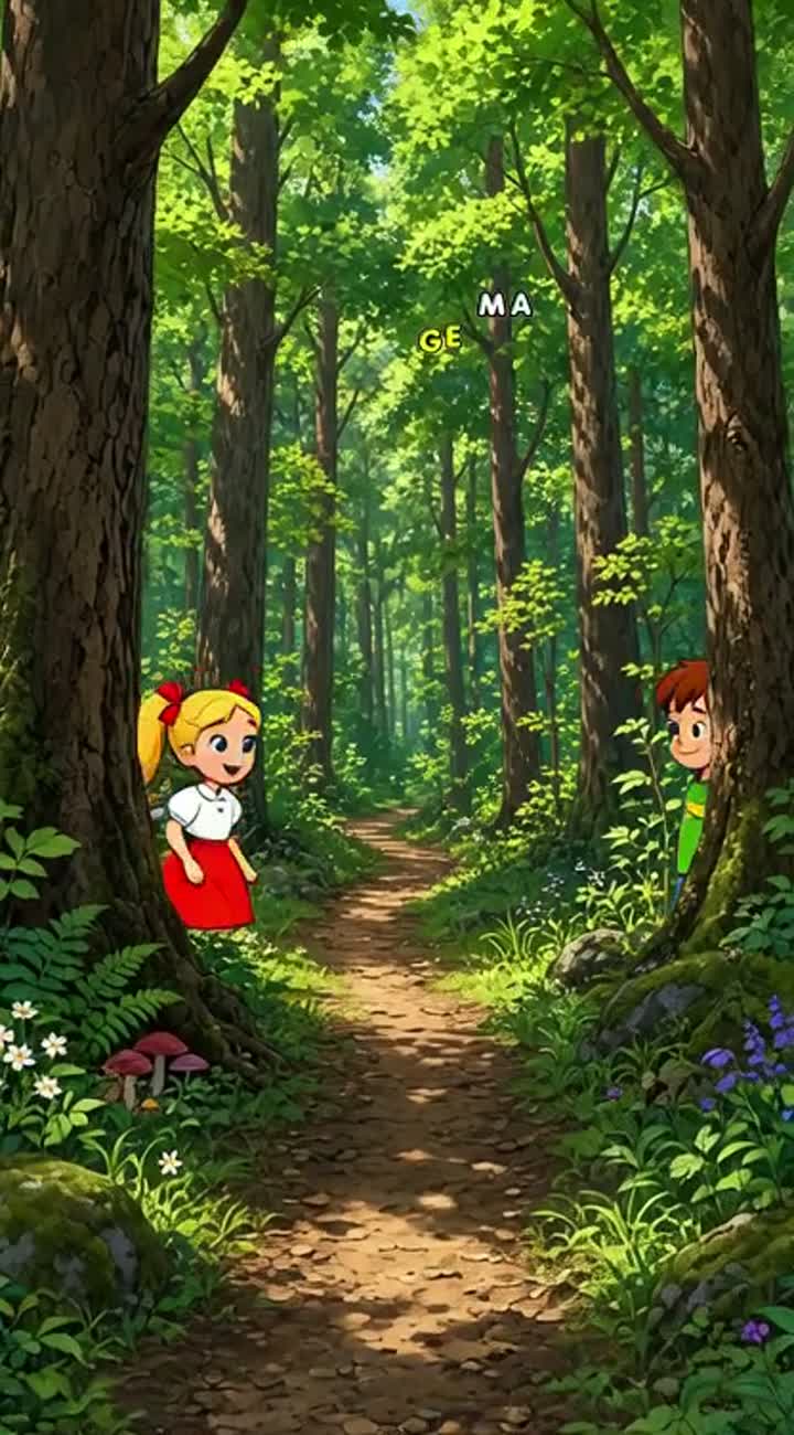 Viena meitene vārdā ilzite gaja pa mezu un satika zenu varda… — AI cartoon