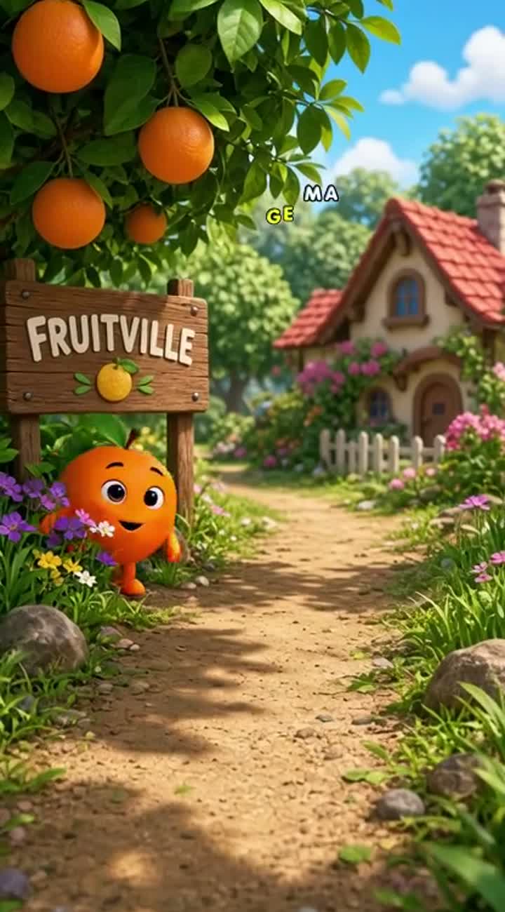 Personajes de fruta animada con ojo piernas y brazos Animated… — AI cartoon