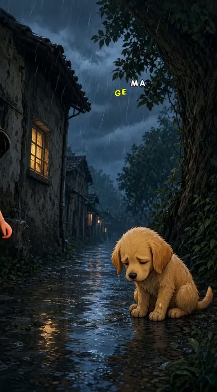 Ek gareeb ladka baarish mein ghar ja raha tha — AI cartoon