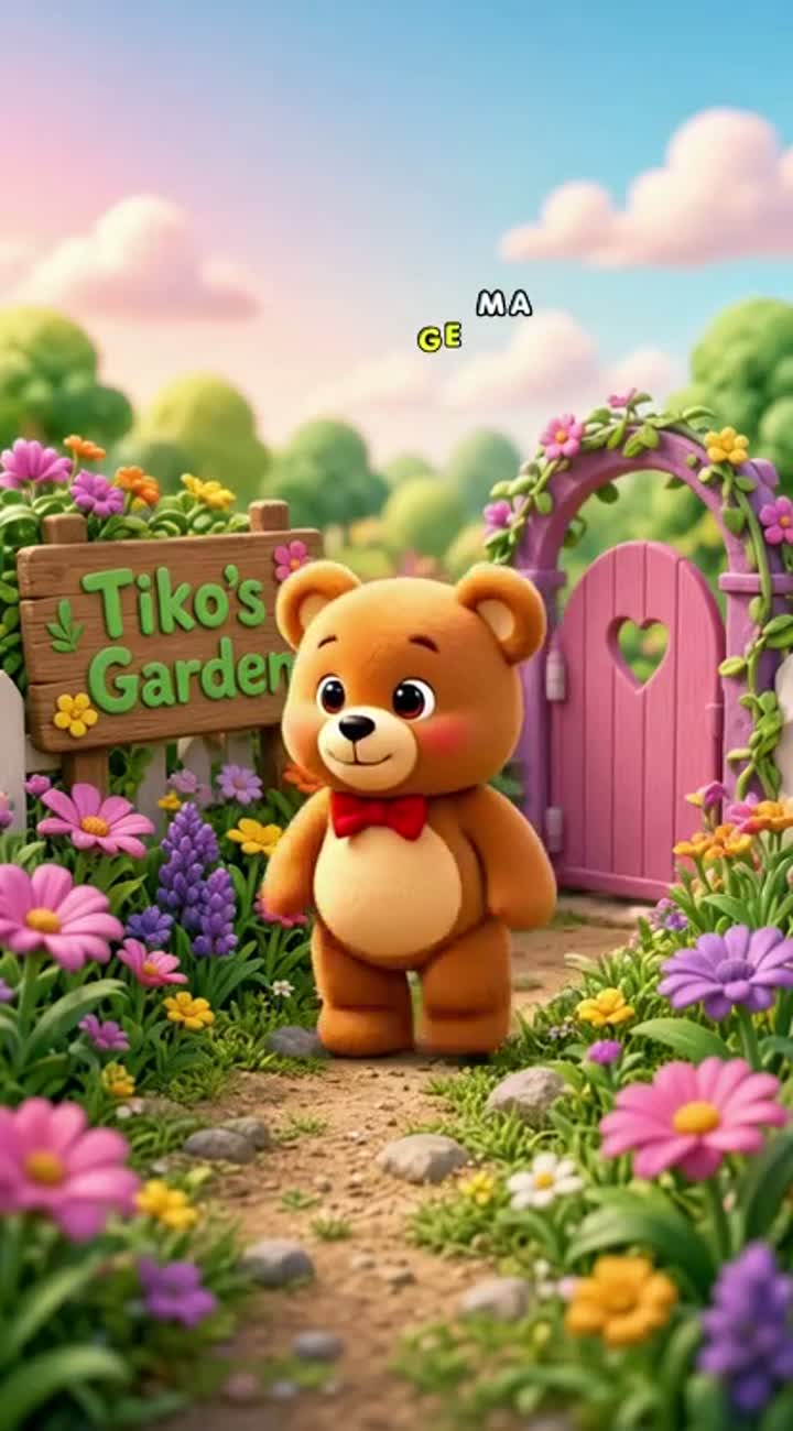 A cute little teddy bear named Tiko meets a friendly baby rabbit… — AI cartoon