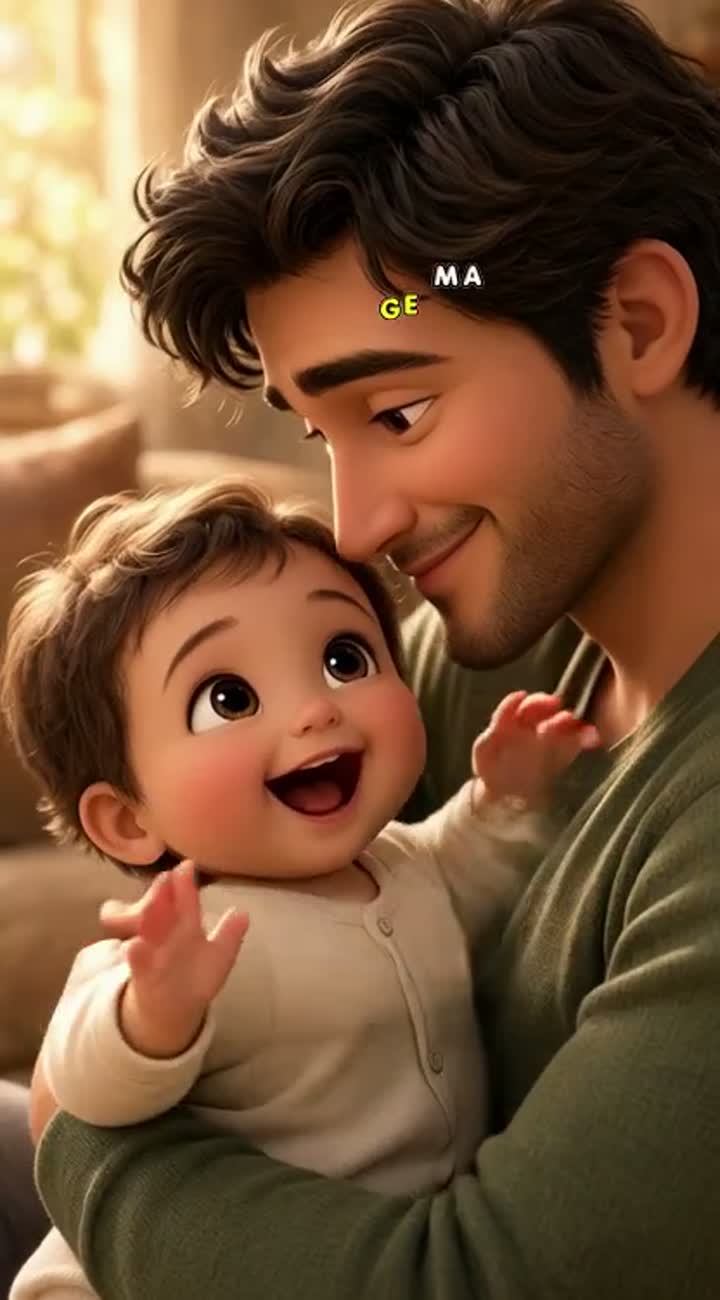 A super cute, high-quality 3D animated baby with chubby rosy… — AI cartoon