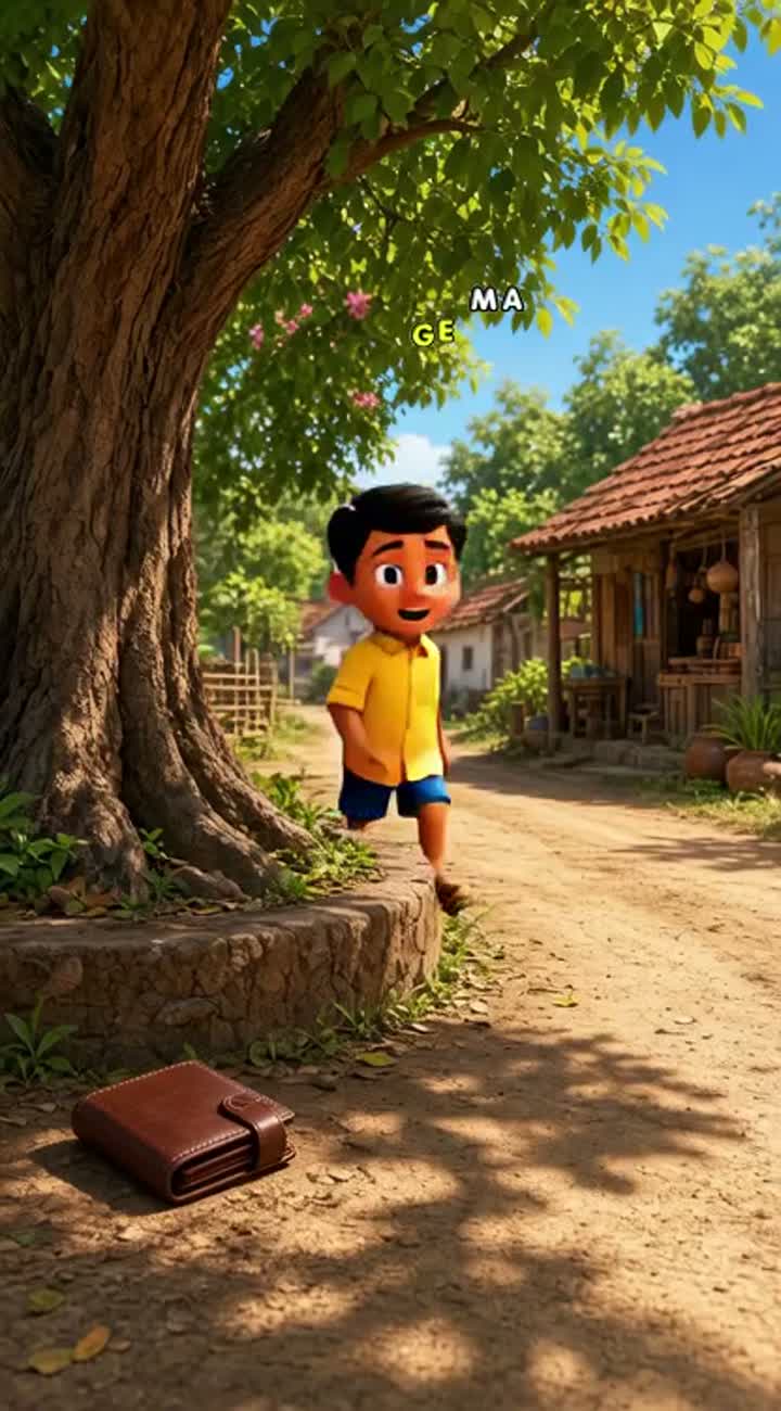 Colorful, high-quality 3D animated cartoon about an honest… — AI cartoon