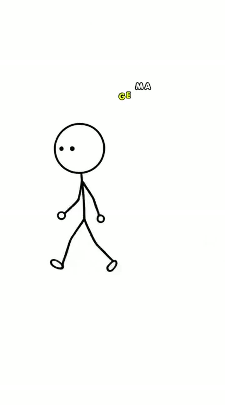 Very short 2D cartoon animation, around with a plain white background — AI cartoon