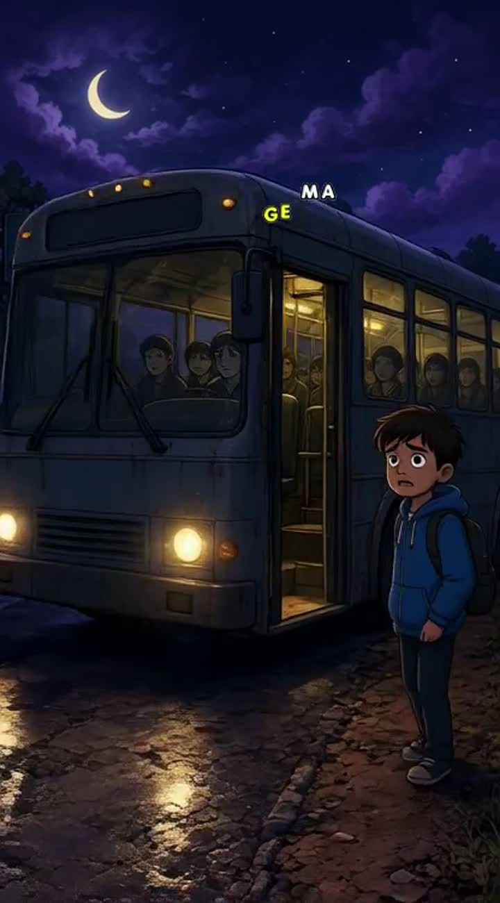 Five separate short horror-story sequences within one continuous… — AI cartoon