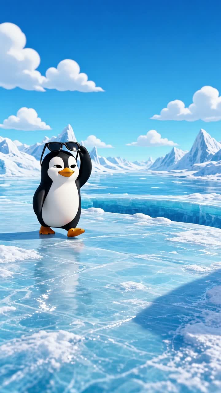 The Coolest Penguin — AI cartoon