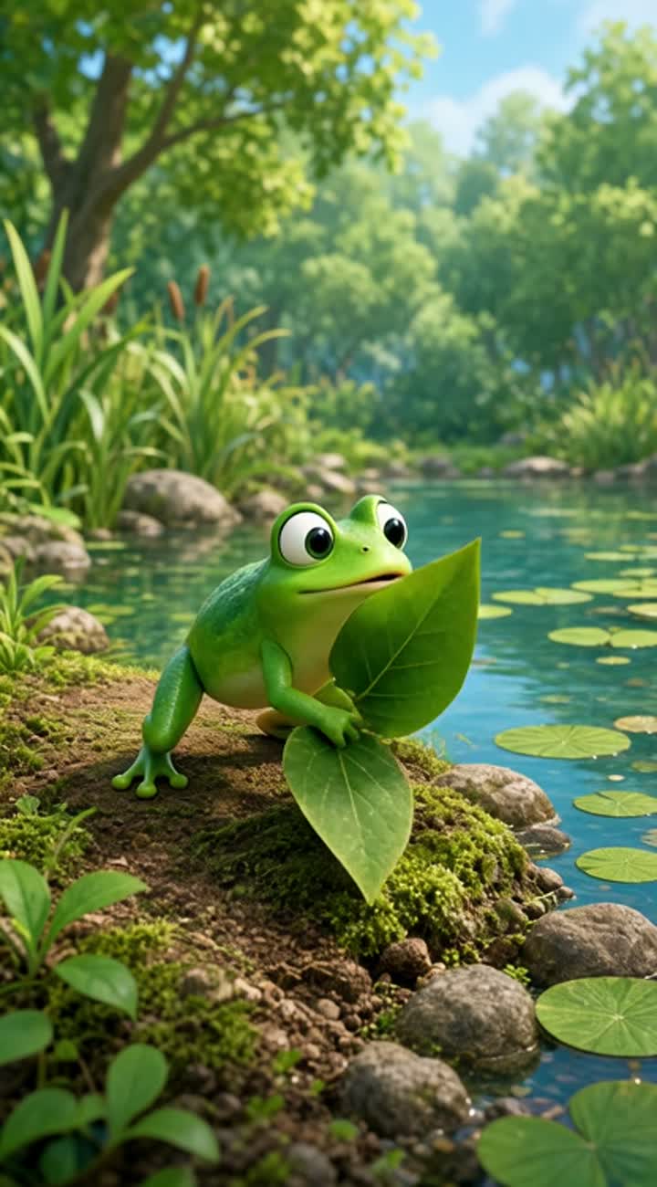 The Frog Who Couldn't Fly — AI cartoon