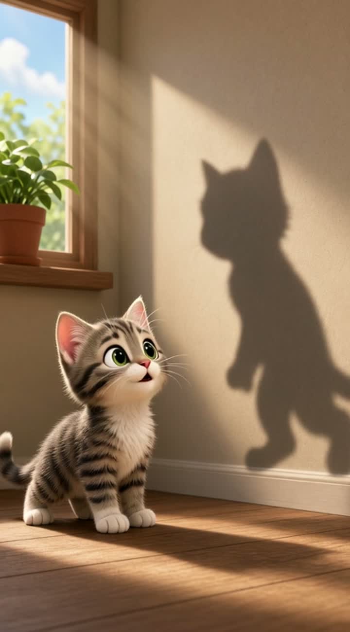 The Kitten's Invisible Enemy — AI cartoon