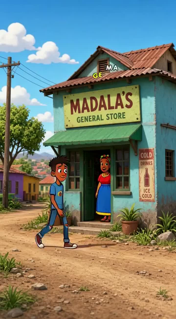 MADALA AND THE BROKE FRIEND Animated cartoon with smooth… — AI cartoon