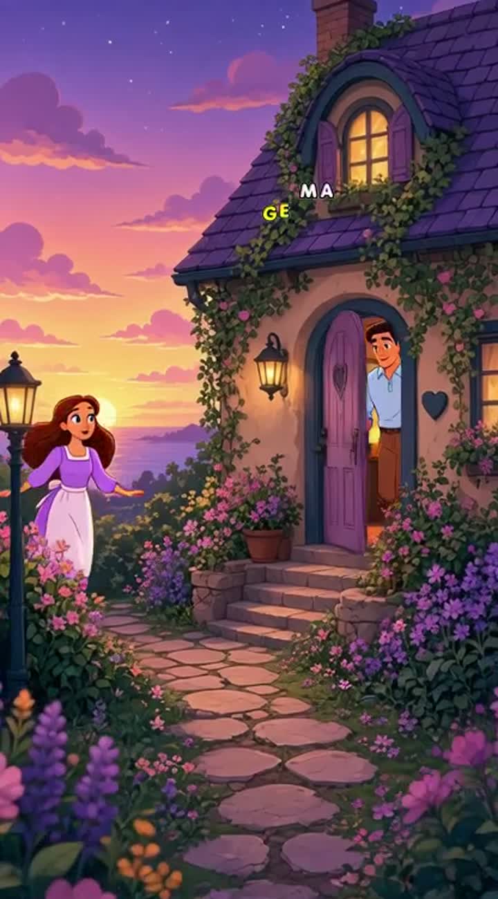 A love story me and my husband Animated cartoon with smooth… — AI cartoon