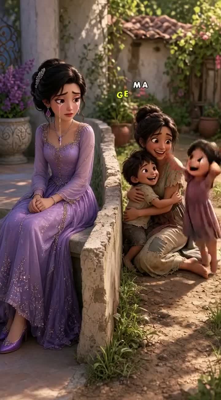 Beautiful, emotional 3D cartoon animation scene in Pixar style… — AI cartoon