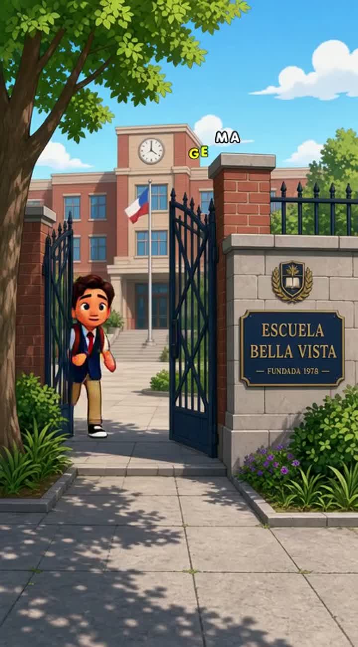 Haz un videos de un niño de 14 años guapo que llega tarde… — AI cartoon