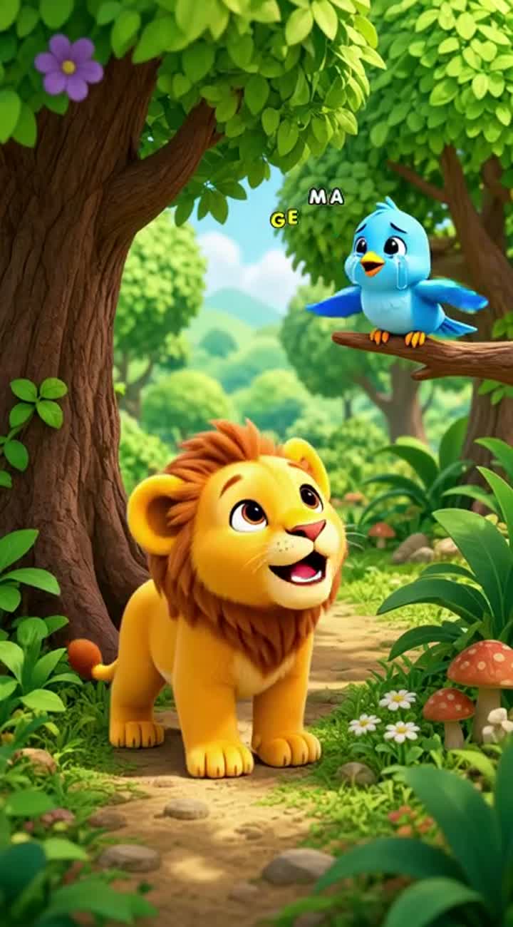 Fun 3D cartoon for young children called "Leo and the Lost Little Bird — AI cartoon