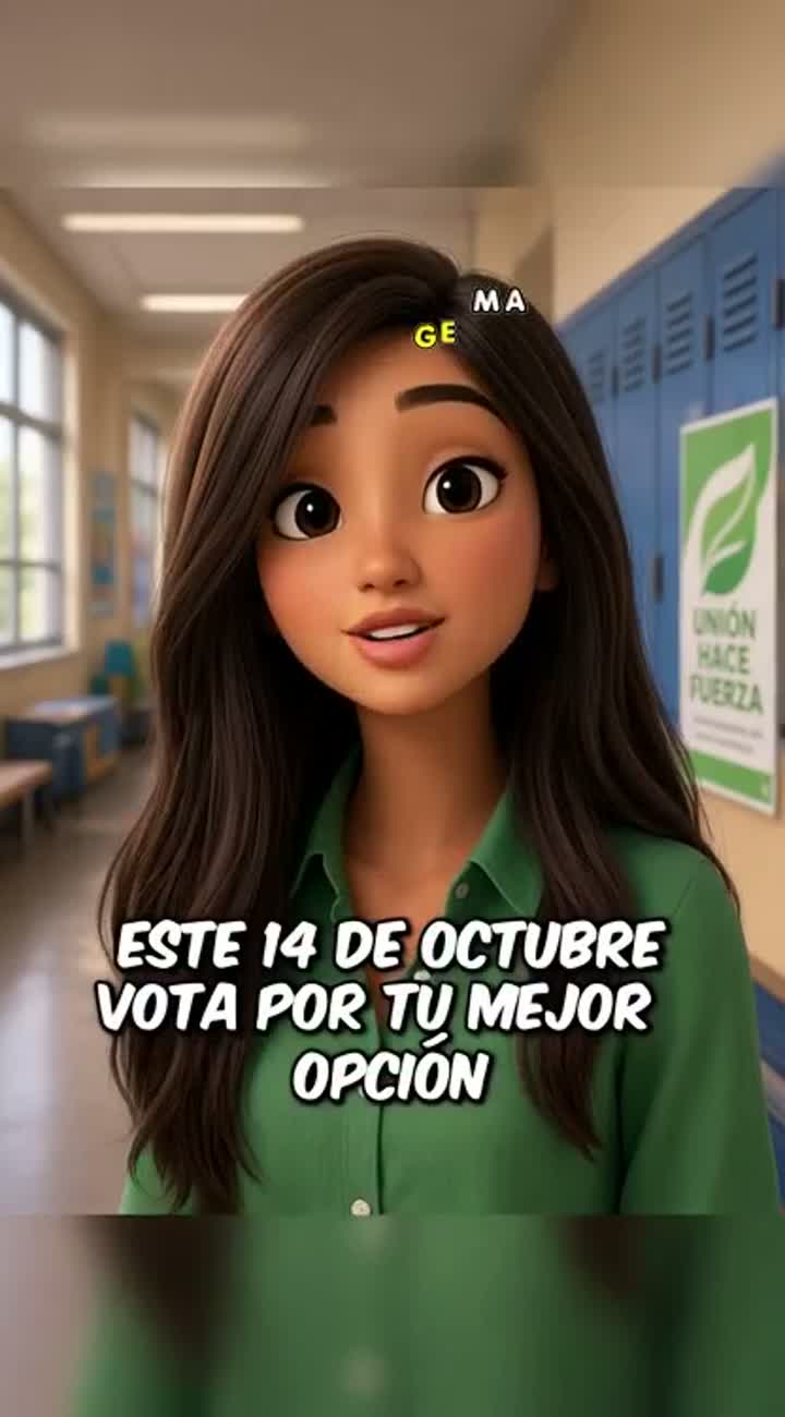 Crea una caricatura 3D que sea una chica de prepa con camisa… — AI cartoon