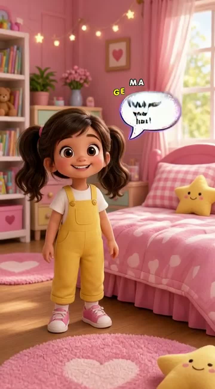 A vibrant, high-quality 3D cartoon animation for children learning… — AI cartoon