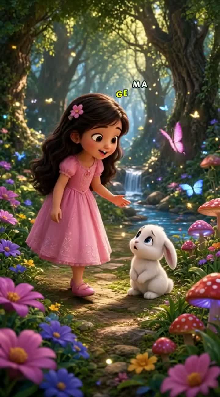 The main character is Lulu, a cute little girl with big brown… — AI cartoon