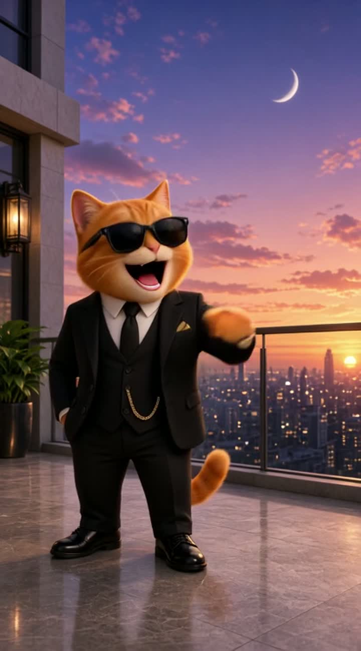 Buat video animasi kartun 3D lucu berdurasi 15 detik dengan humor… — AI cartoon