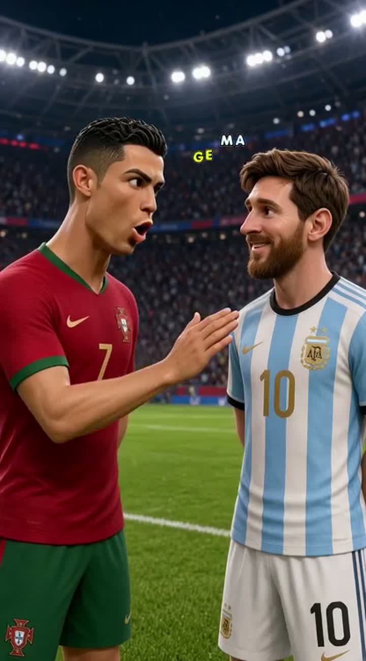 High-quality cinematic 3D cartoon football scene featuring two… — AI cartoon