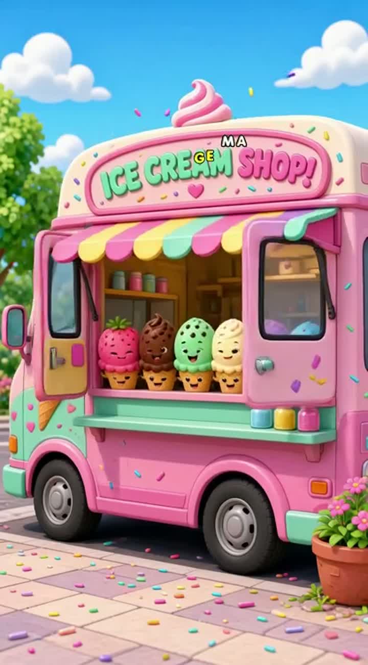 Welcome to the Ice Cream Shop! — AI cartoon