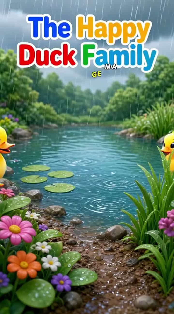 The Happy Duck Family — AI cartoon