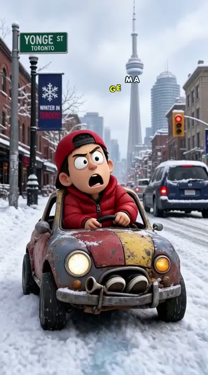 Original, funny 3D cartoon set in Toronto, Canada — AI cartoon