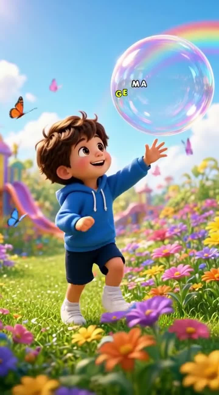 High-quality 3D animated video of a cute little boy… — AI cartoon