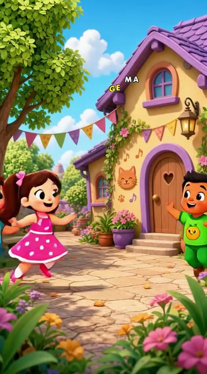 A vibrant, colourful animated cartoon for children… — AI cartoon