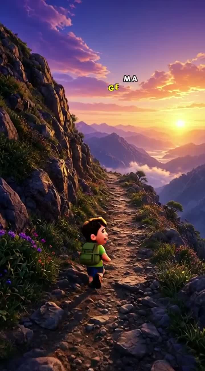 Motivational 3D cartoon about a young person who keeps trying… — AI cartoon