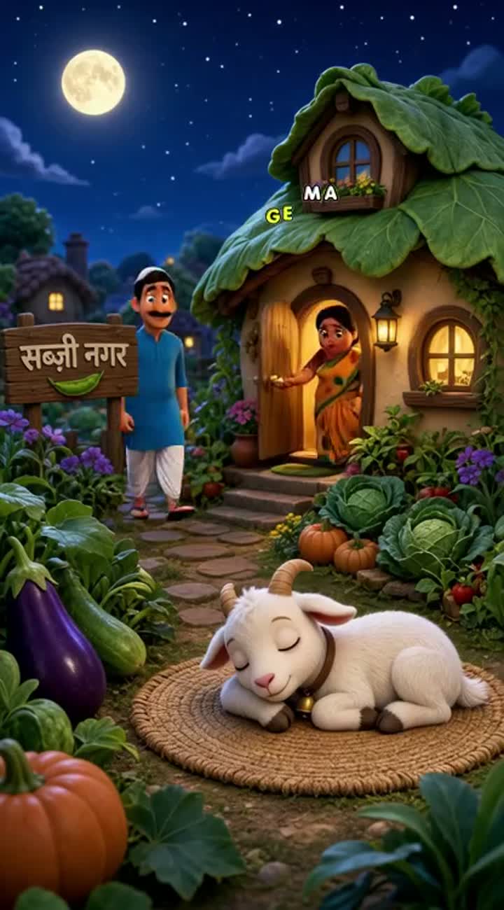 The story is about a cute vegetable village where Khira… — AI cartoon