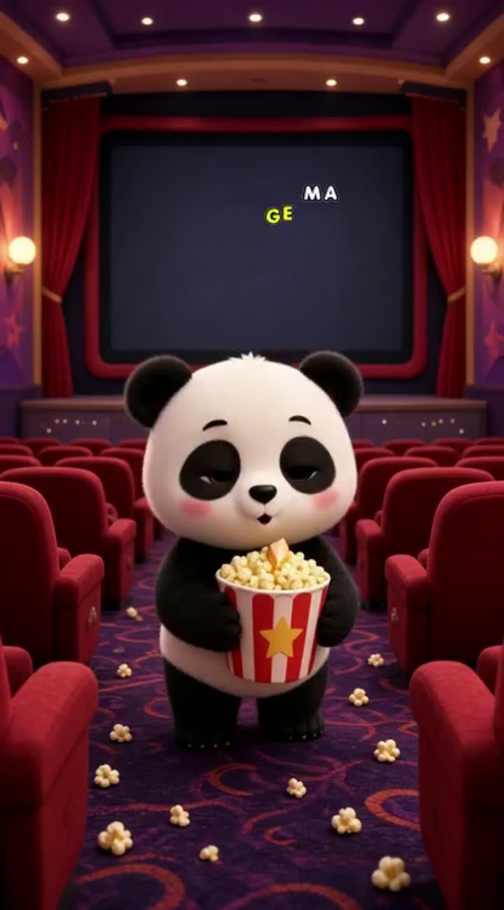 Story: A tiny popcorn kernel turns into a hilarious popcorn shower! — AI cartoon