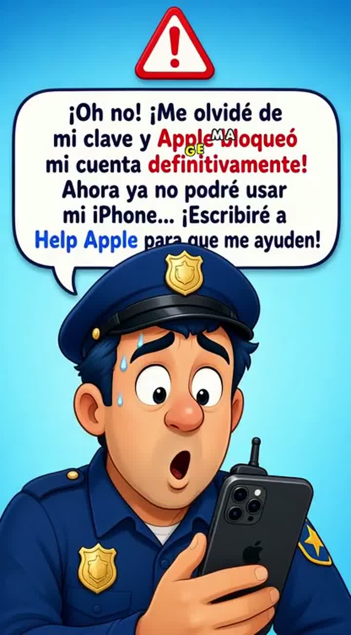 Un hombre policía en estilo caricatura, con uniforme policial azul… — AI cartoon