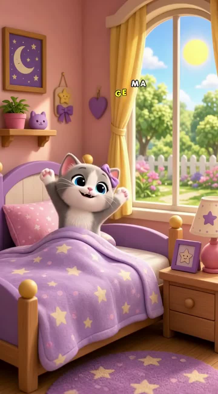 Cute children's cartoon starring Luna, the same kitten character I… — AI cartoon