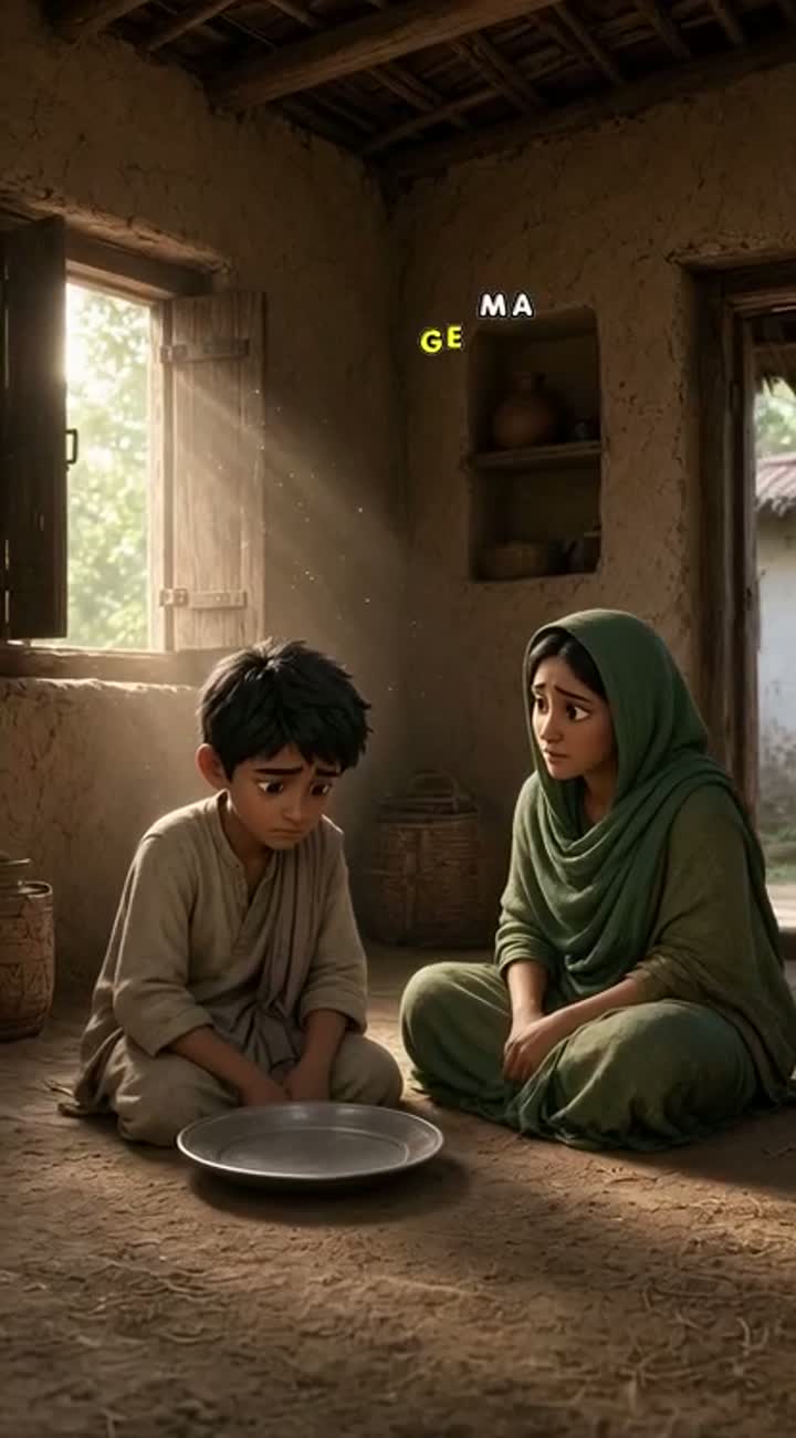 Cinematic 3D animated scene in a small rural — AI cartoon