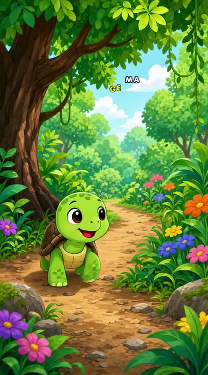 The Brave Little Turtle — AI cartoon