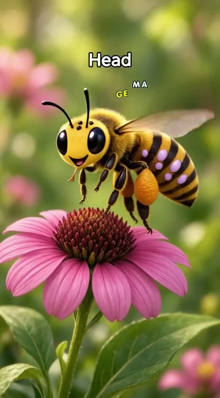 A beneficial honeybee, an insect belonging to the arthropod phylum… — AI cartoon