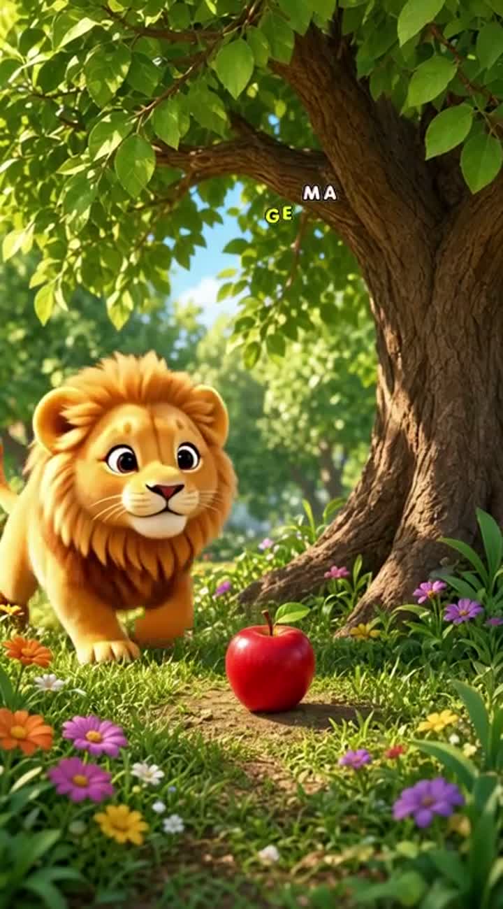 Cute, high-quality 3D animated children's cartoon scene — AI cartoon