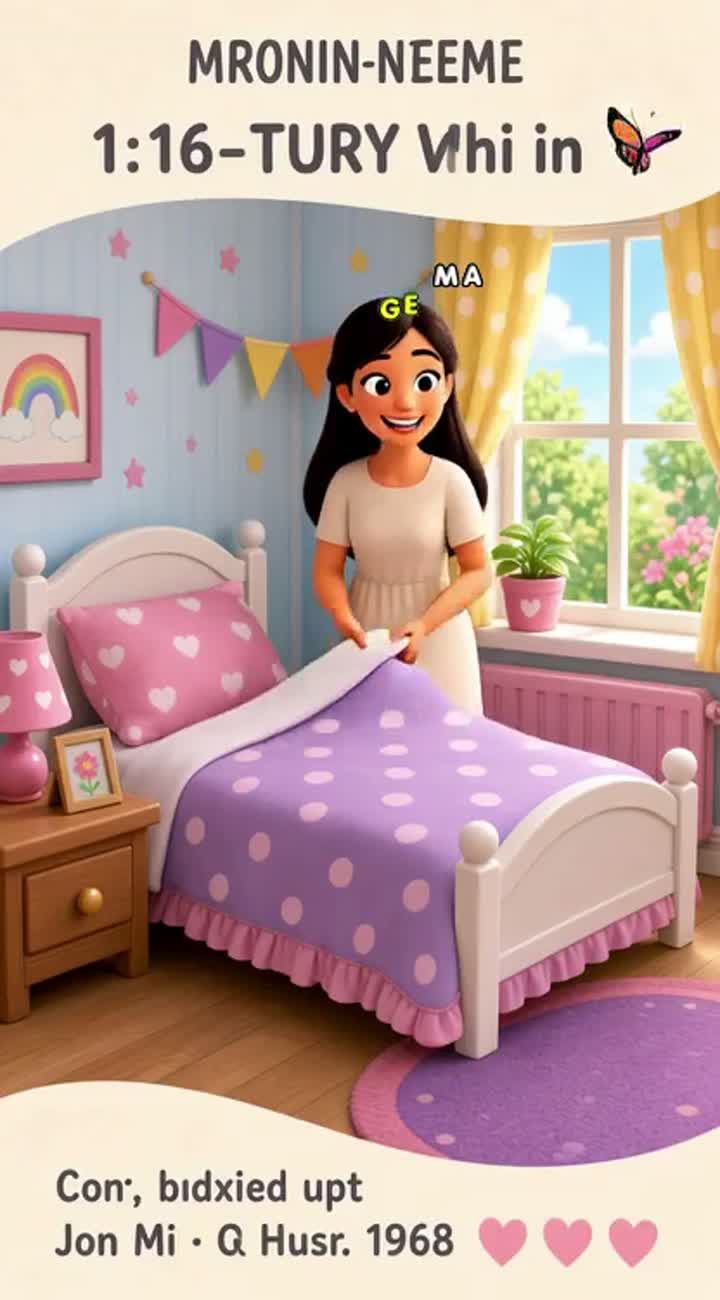 Mila is 5-6 years old, with a round face… — AI cartoon