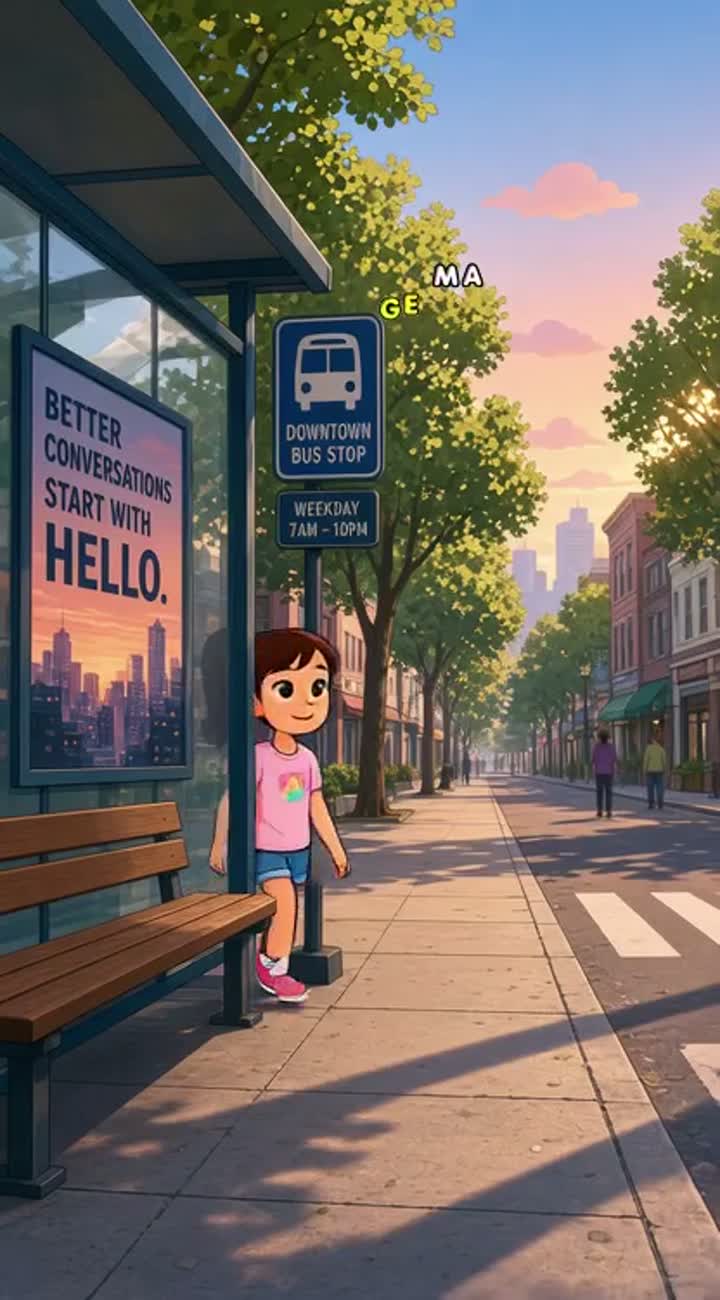 Movie about a girl trying to improve communication through talking… — AI cartoon
