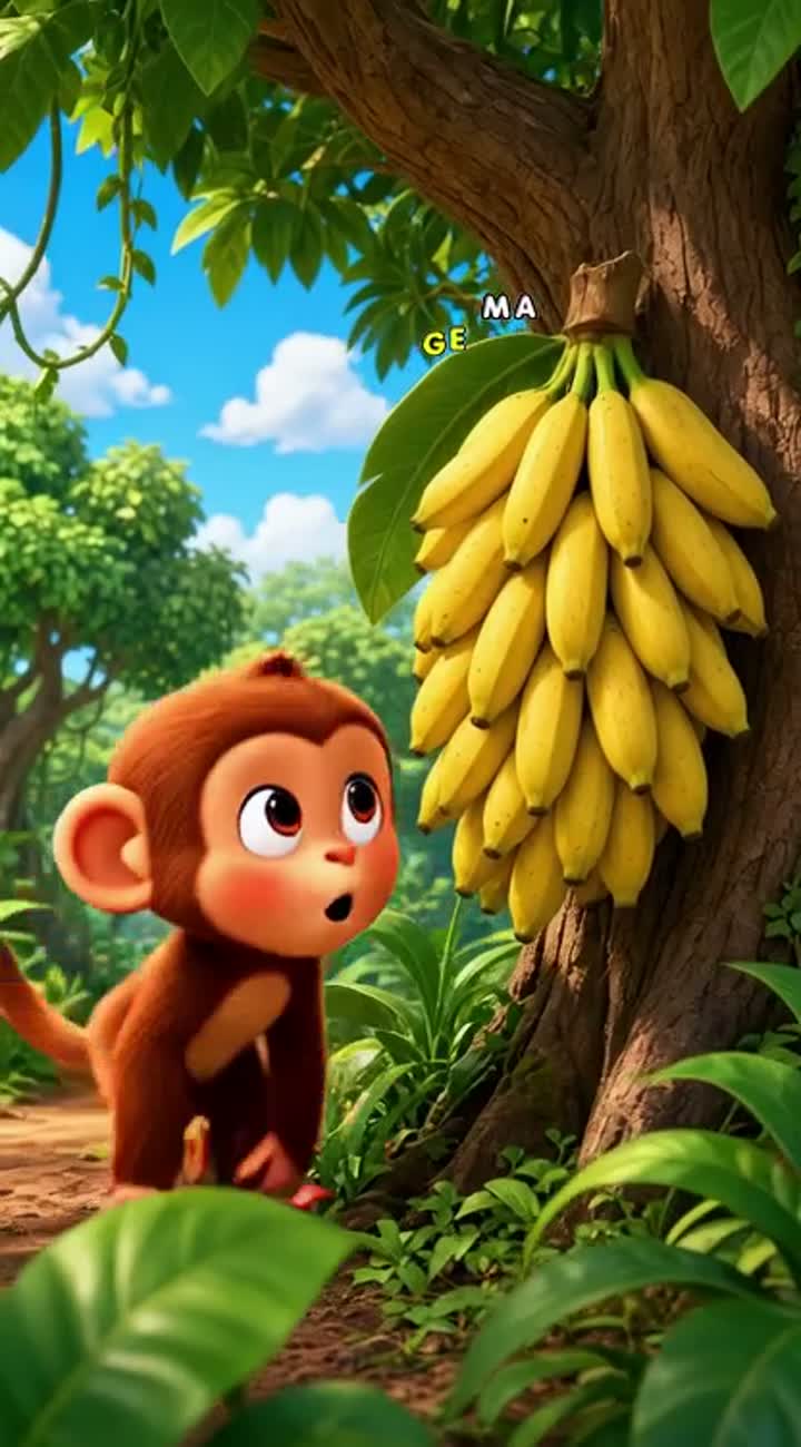 Colourful, child-friendly 3D cartoon featuring a cute little brown… — AI cartoon