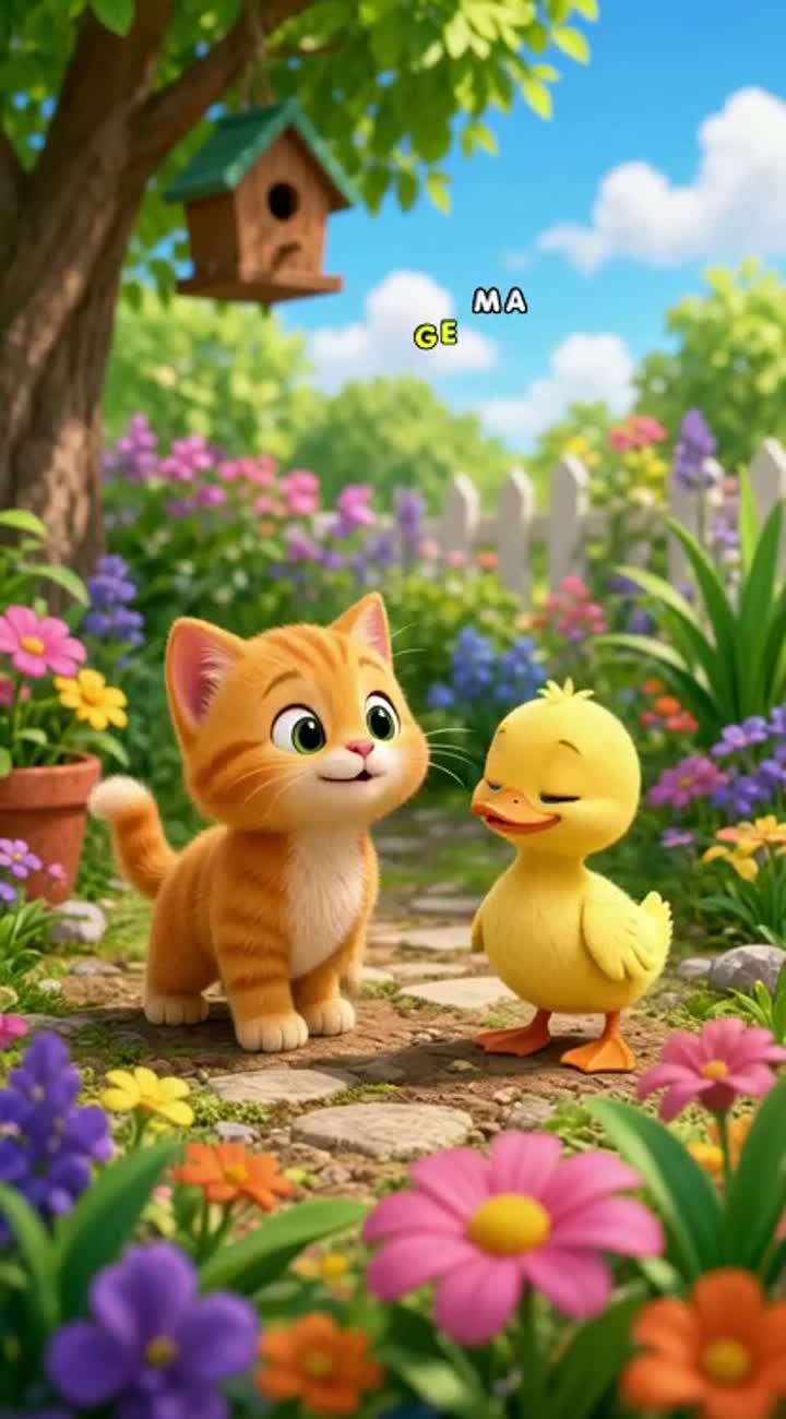 Colorful 3D animated children's cartoon about a cute little orange… — AI cartoon