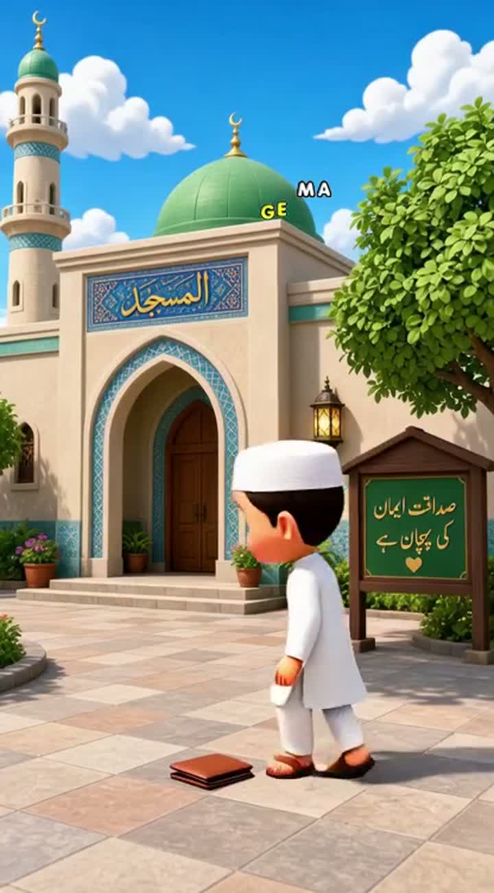3D cartoon about a little Muslim boy who finds a lost wallet… — AI cartoon
