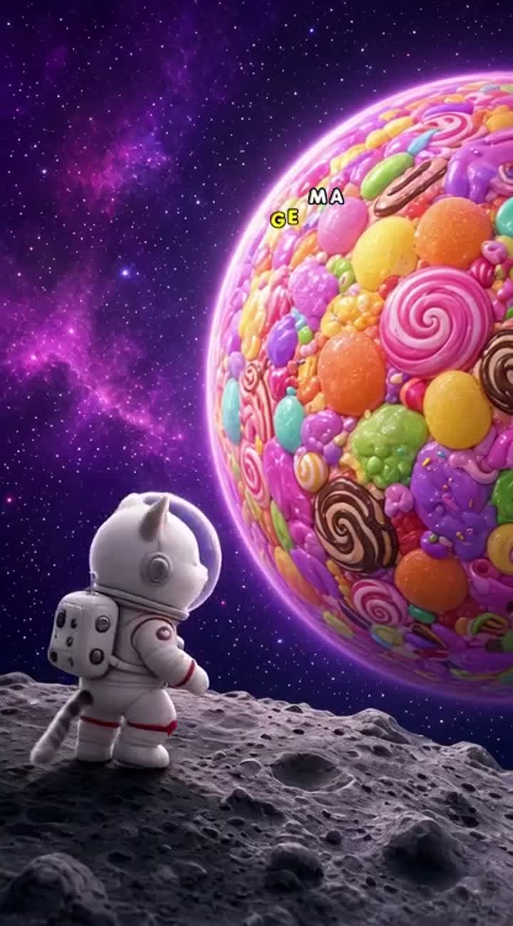 A tiny astronaut cat disco — AI cartoon