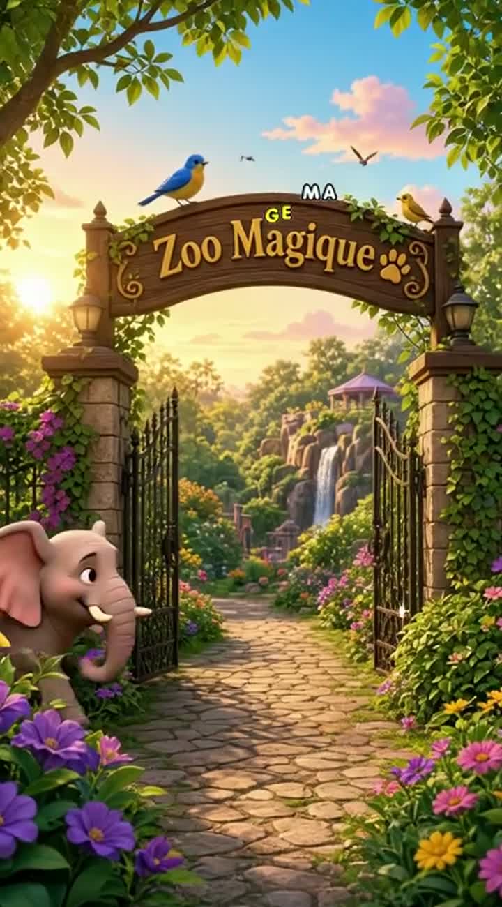 SCÈNE 1 - Un matin au zoo — AI cartoon